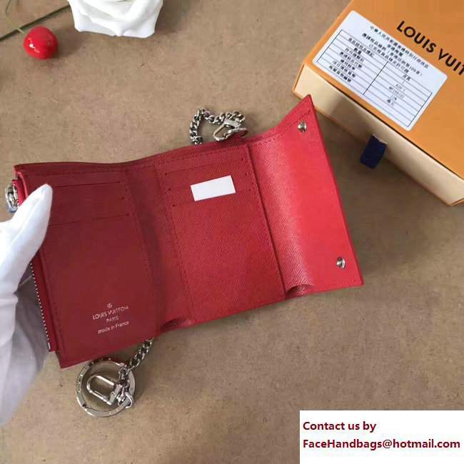 Louis Vuitton Epi Leather Supreme Key Chain Wallet Red 2017