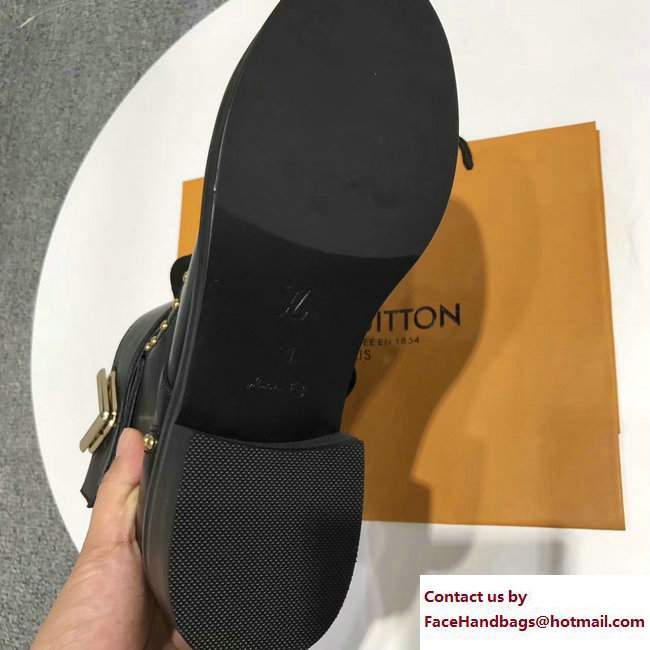 Louis Vuitton Heel 3.5cm Platform 1.5cm Rockabily Ranger Ankle Boots 1A3HUK Black Studs 2017 - Click Image to Close