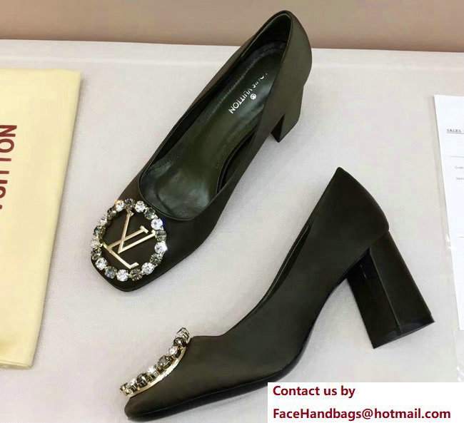 Louis Vuitton Heel 7.5 cm Madeleine Pumps Army Green 2017 - Click Image to Close