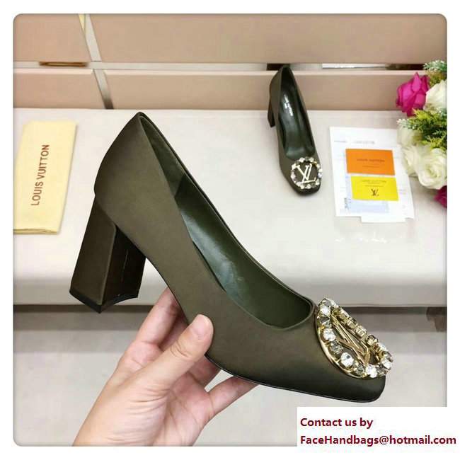 Louis Vuitton Heel 7.5 cm Madeleine Pumps Army Green 2017 - Click Image to Close