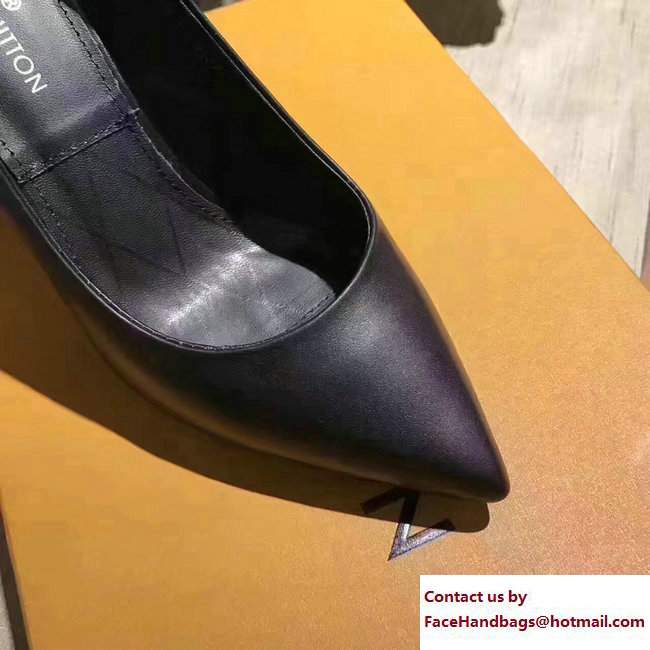 Louis Vuitton Heel 9.5cm Gamble Diva Pumps Black 2017