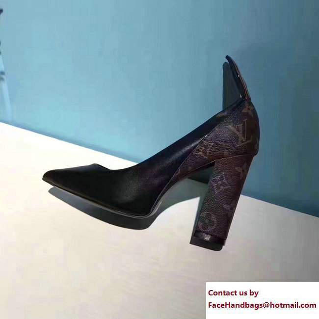 Louis Vuitton Heel 9.5cm Gamble Diva Pumps Black 2017 - Click Image to Close