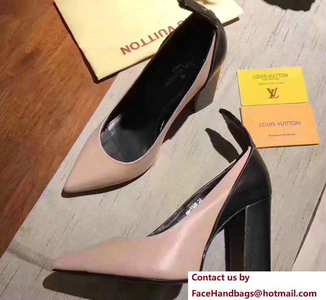 Louis Vuitton Heel 9.5cm Gamble Diva Pumps Pink/Black 2017