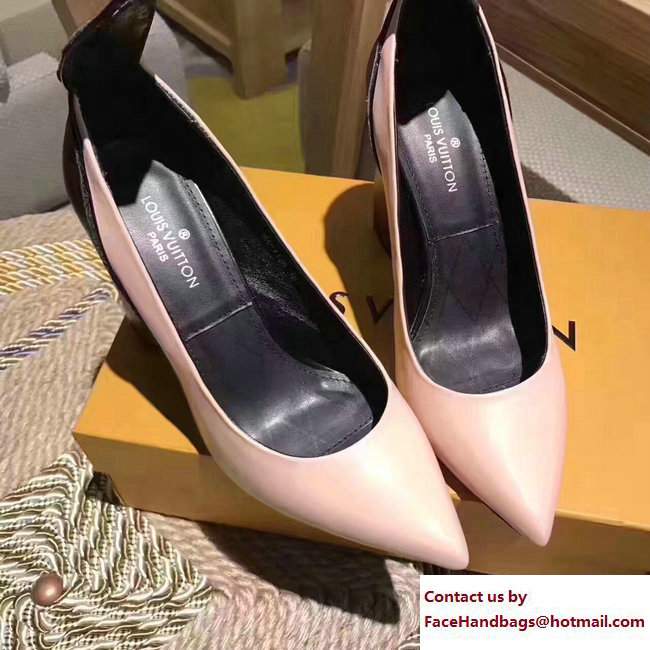 Louis Vuitton Heel 9.5cm Gamble Diva Pumps Pink/Black 2017