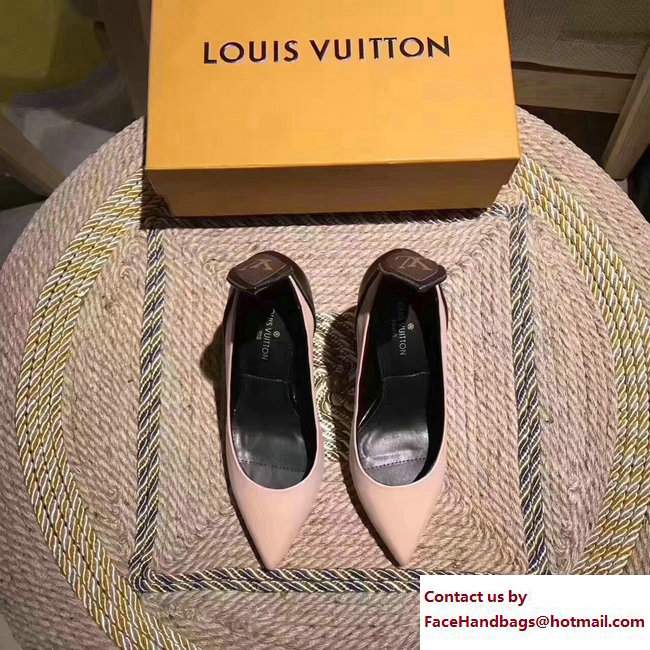 Louis Vuitton Heel 9.5cm Gamble Diva Pumps Pink/Black 2017 - Click Image to Close