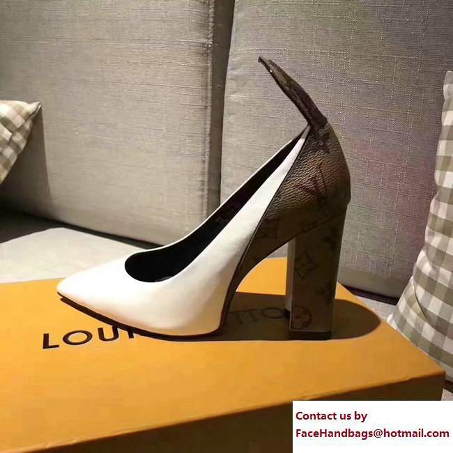 Louis Vuitton Heel 9.5cm Gamble Diva Pumps White 2017