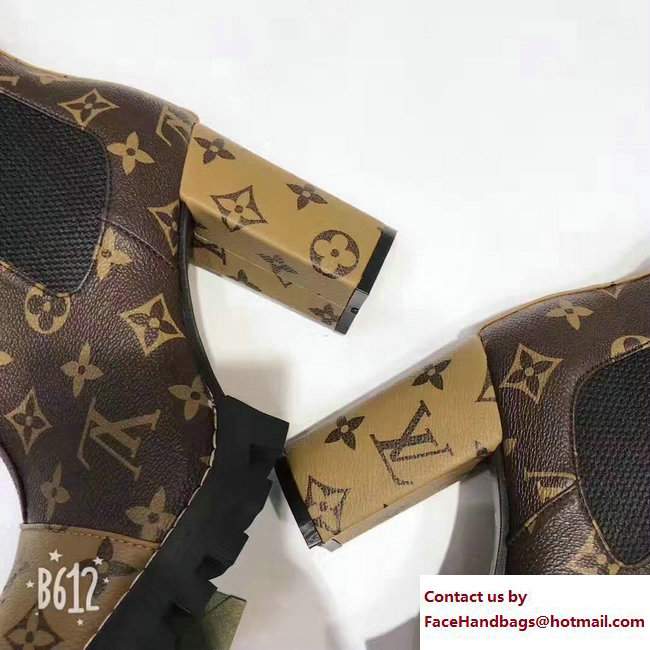 Louis Vuitton Heel 9.5cm Platform 3cm Star Trail Ankle Boots 1A2ZNK Brown/Yellow 2017 - Click Image to Close