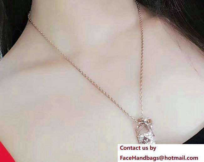 Louis Vuitton Lockit Necklace Pink Gold