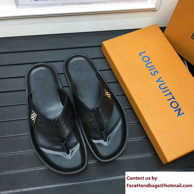Louis Vuitton Men's Thong Sandals Black - Click Image to Close