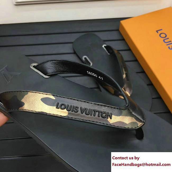 Louis Vuitton Men's Thong Sandals Camo Green - Click Image to Close