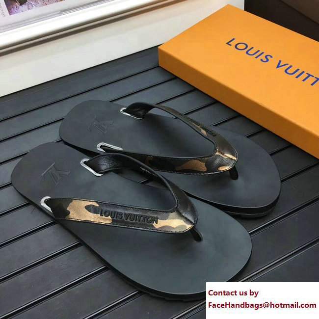 Louis Vuitton Men's Thong Sandals Camo Green
