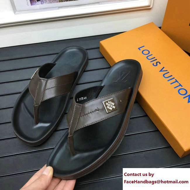 Louis Vuitton Men's Thong Sandals Coffee - Click Image to Close