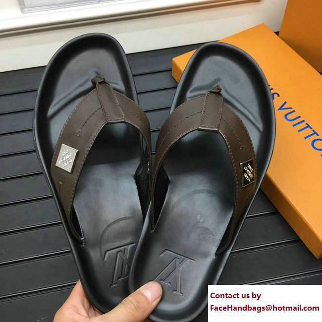 Louis Vuitton Men's Thong Sandals Coffee - Click Image to Close