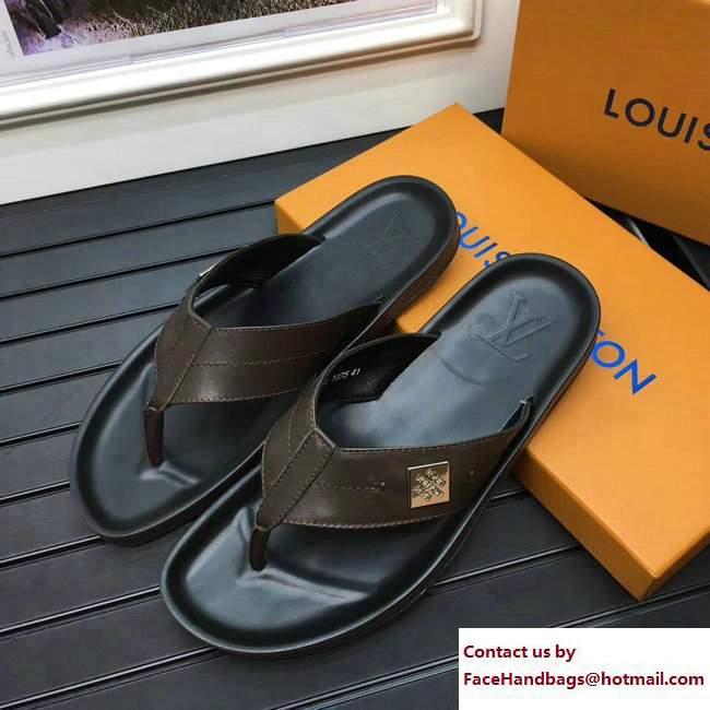 Louis Vuitton Men's Thong Sandals Coffee