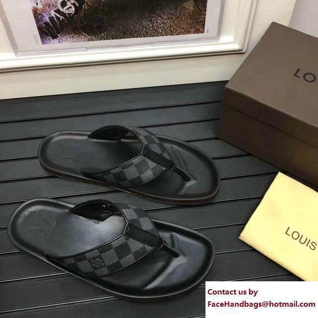 Louis Vuitton Men's Thong Sandals Damier Graphite Canvas