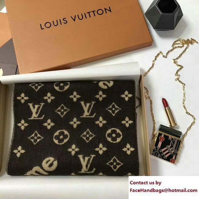Louis Vuitton Supreme Cashmere Scarf Brown 2017