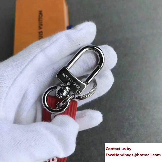 Louis Vuitton Supreme Keychain Red 2017