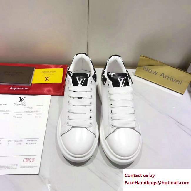 Louis Vuitton x Supreme Lovers Sneakers White/Black 2017 - Click Image to Close