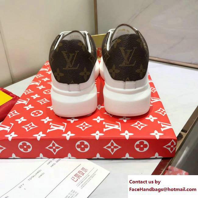 Louis Vuitton x Supreme Lovers Sneakers White/Brown 2017 - Click Image to Close