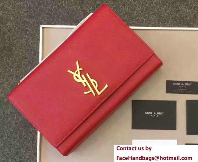 Saint Laurent Opened Logo Grained Classic Medium Monogram Satchel Bag 470428 Red 2017 Saint Laurent Opened Logo Grained Classic Medium Monogram Satchel Bag 470428 Red 2017