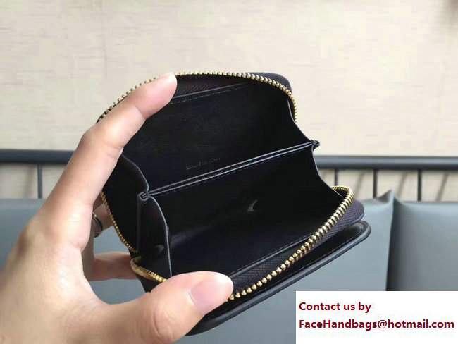 Valentino Calfskin Rockstud Compact Wallet Black
