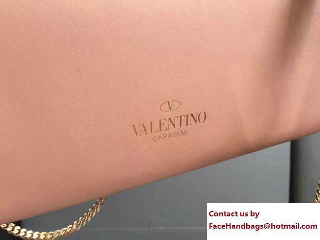 Valentino Demilune Chain Clutch Bag Apricot 2017