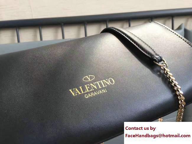 Valentino Demilune Chain Clutch Bag Black 2017 - Click Image to Close