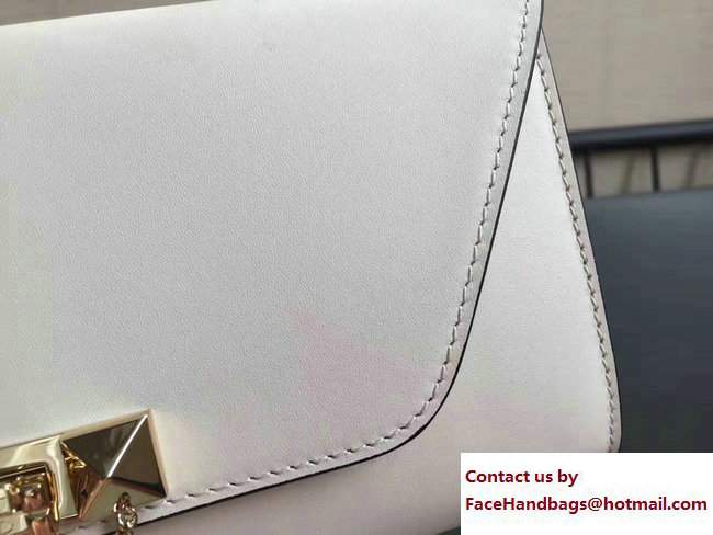 Valentino Demilune Chain Clutch Bag White 2017