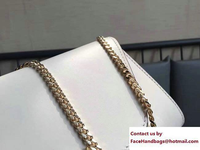 Valentino Demilune Chain Clutch Bag White 2017