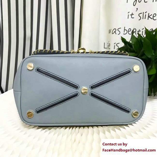 Valentino Inserted Chain Whipstitch Demilune Double Handle Bag Baby Blue 2017 - Click Image to Close