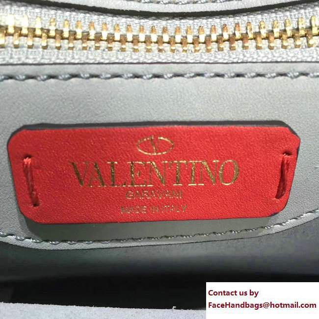 Valentino Inserted Chain Whipstitch Demilune Small Shoulder Bag Baby Blue 2017 - Click Image to Close
