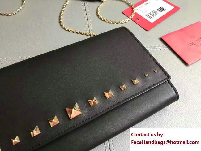 Valentino Lovestud Wallet On Chain Bag Black 2017 - Click Image to Close