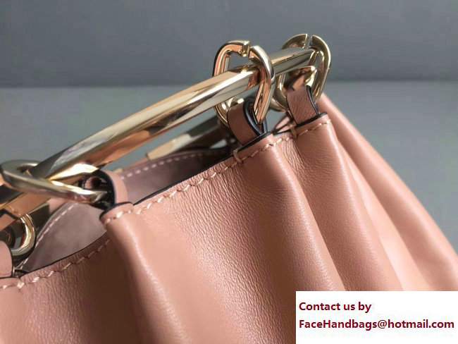 Valentino Metal Ornamental Handle Clutch Bag Apricot 2017