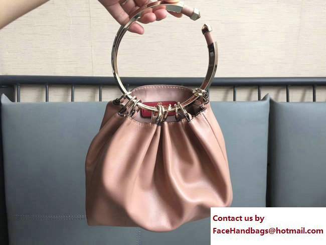 Valentino Metal Ornamental Handle Clutch Bag Apricot 2017 - Click Image to Close