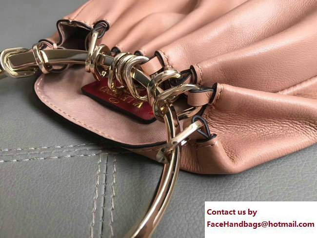 Valentino Metal Ornamental Handle Clutch Bag Apricot 2017