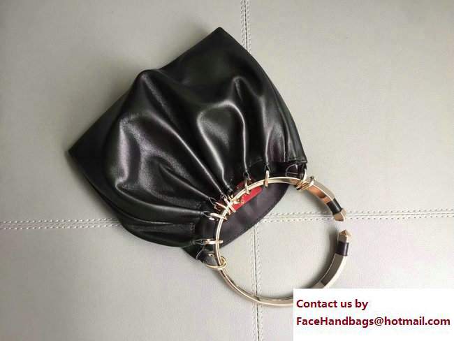 Valentino Metal Ornamental Handle Clutch Bag Black 2017 - Click Image to Close