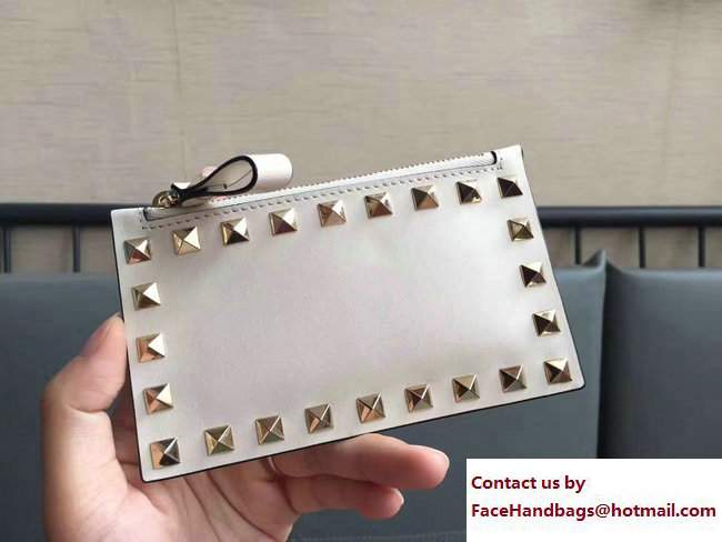Valentino Rockstud Coin Purse And Card Case Off White - Click Image to Close
