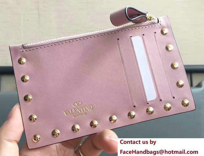 Valentino Rockstud Coin Purse And Card Case Pink