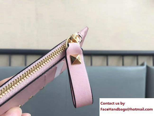 Valentino Rockstud Coin Purse And Card Case Pink - Click Image to Close