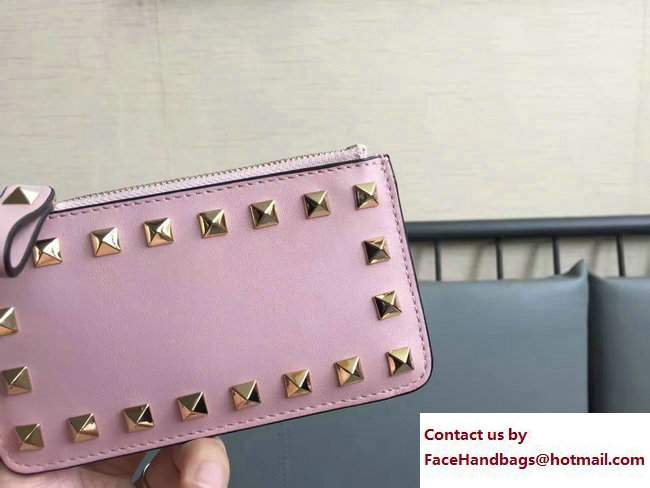 Valentino Rockstud Coin Purse And Key Case Pink - Click Image to Close