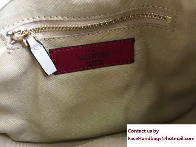 Valentino Rockstud Drawstring Bucket Bag Off White Spring 2017 - Click Image to Close