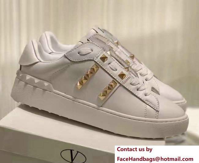 Valentino Rockstud Untitled Lovers Sneakers White 2017