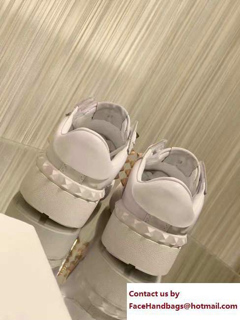 Valentino Rockstud Untitled Lovers Sneakers White 2017 - Click Image to Close