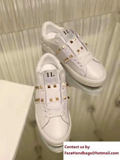 Valentino Rockstud Untitled Lovers Sneakers White 2017 - Click Image to Close