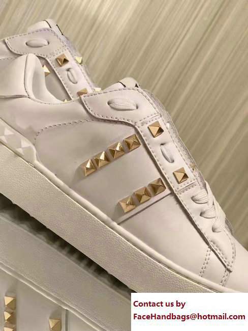 Valentino Rockstud Untitled Lovers Sneakers White 2017