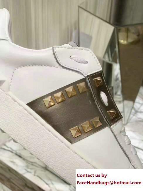 Valentino Rockstud Untitled Lovers Sneakers White/Gold 2017