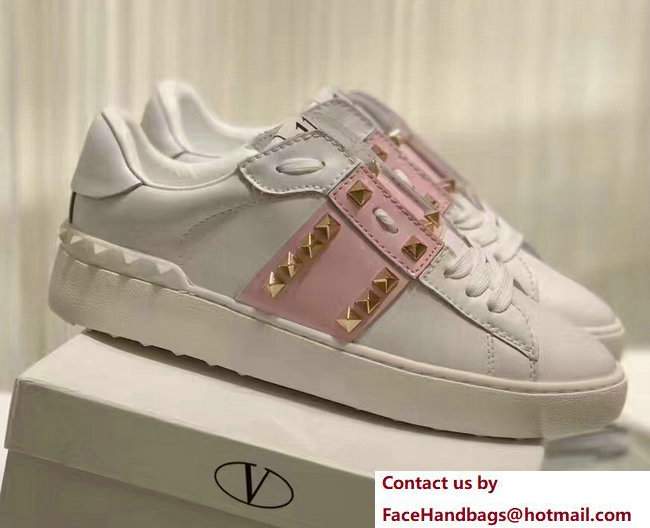 Valentino Rockstud Untitled Lovers Sneakers White/Patent Pink 2017