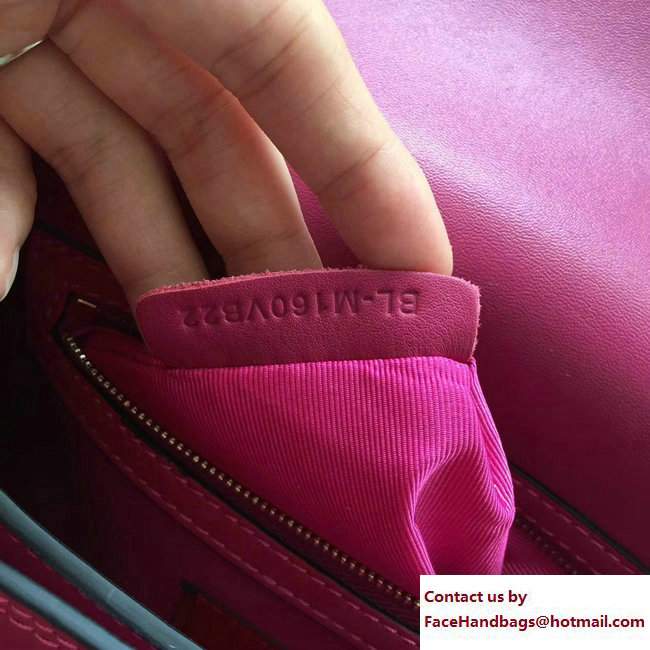 Valentino Ruckstud Strap Leather Shoulder Bag Fuchsia 2017