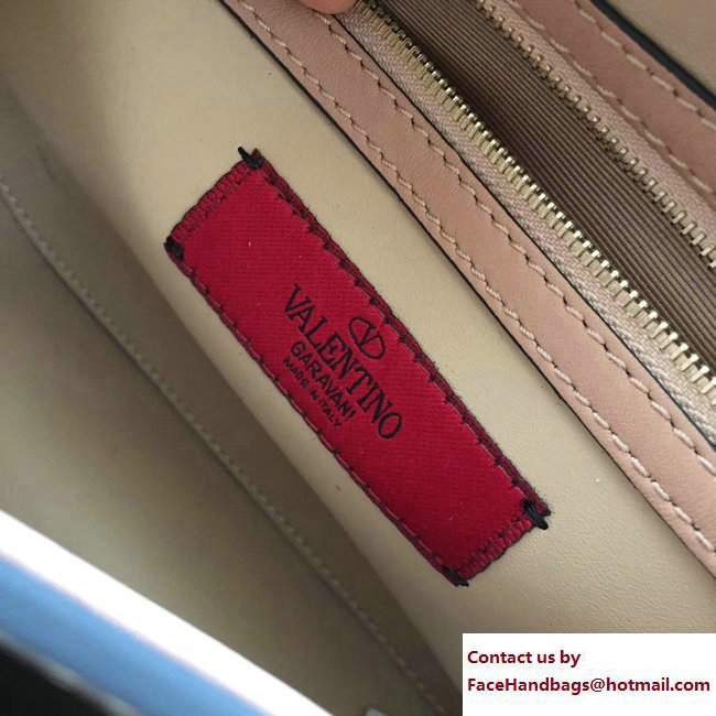 Valentino Ruckstud Strap Leather Shoulder Bag Nude 2017 - Click Image to Close