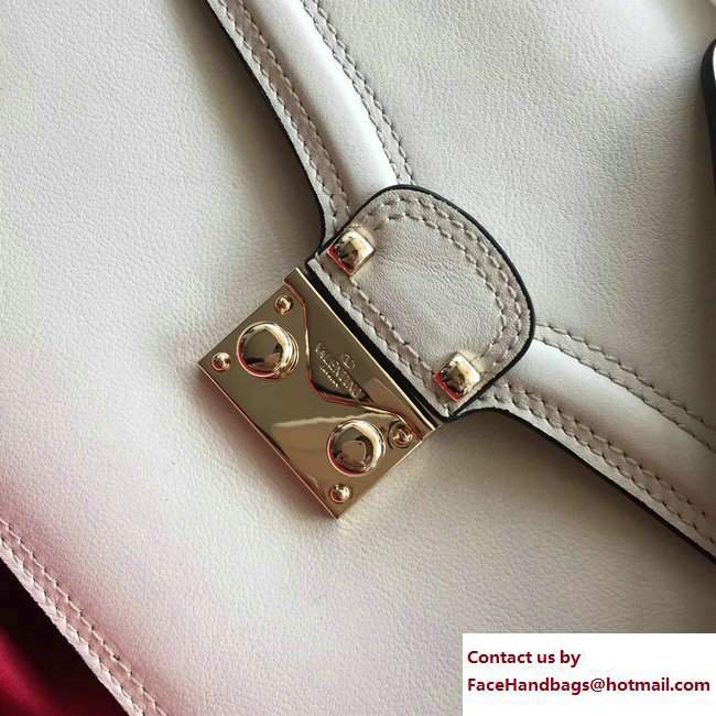 Valentino Ruckstud Strap Leather Shoulder Bag Off White 2017